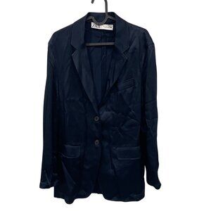 Zara Satiny Navy Blue Blazer